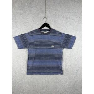 VTG Quiksilver T Shirt Youth M 12-14 Blue Striped Short Sleeve Surf Skate Tee